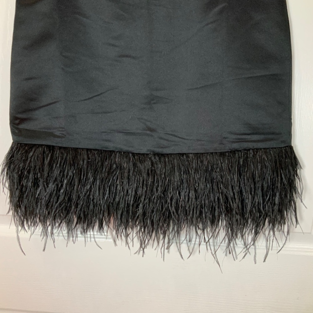 J Crew Collection Feather Hem Black Y2K Minimalist Mini Evening Skirt Size 0 New - Picture 4 of 8